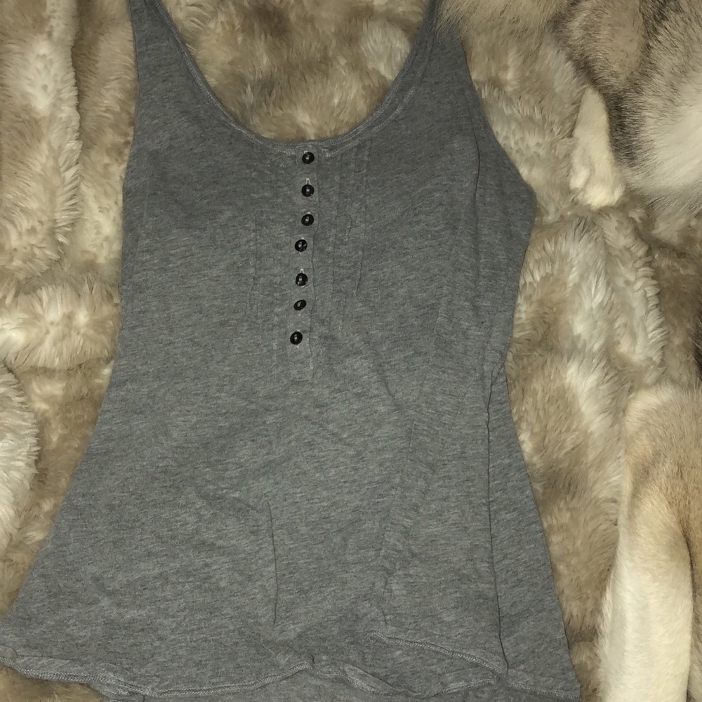 Grey button front Hollister tank